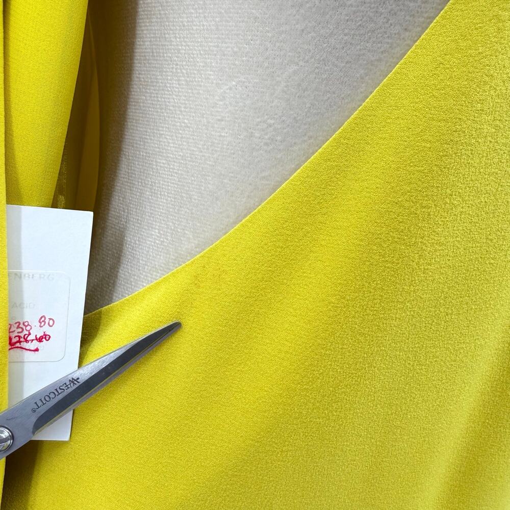 Diane von Furstenberg NWT Shannon Reversible Lemon Yellow Silk Wrap Dress DVF - Picture 8 of 13